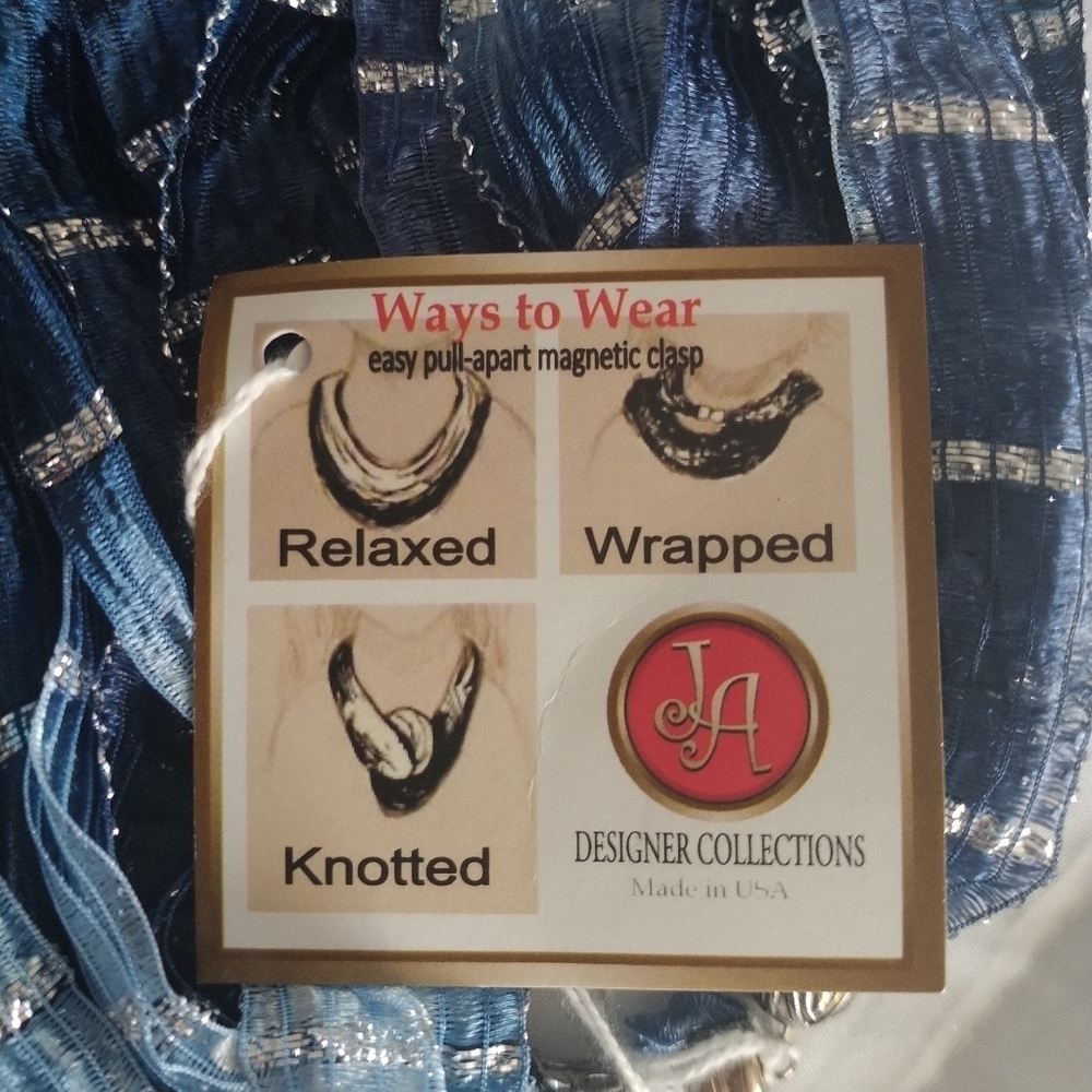JA Designer Collection Ribbon Deep Sea Necklace - Picture 2 of 9